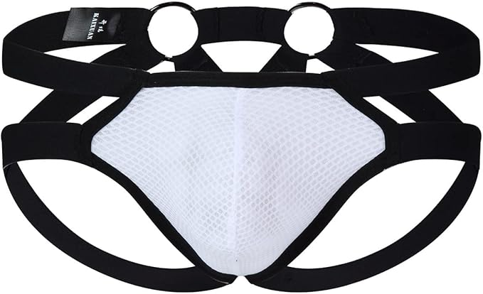 Men's Ventilated Jock Strap - White - XL - image 3
