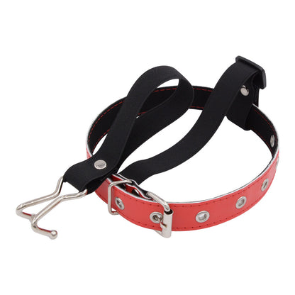 Neck Collar Necklace with Metal Nose Hook Buckle Halloween Choker - Red - image 8