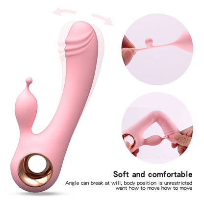 Rabbit Duet Vibrator for Women with 10 Vibration Modes Clitoris G-spot Stimulation - Pink - image 6