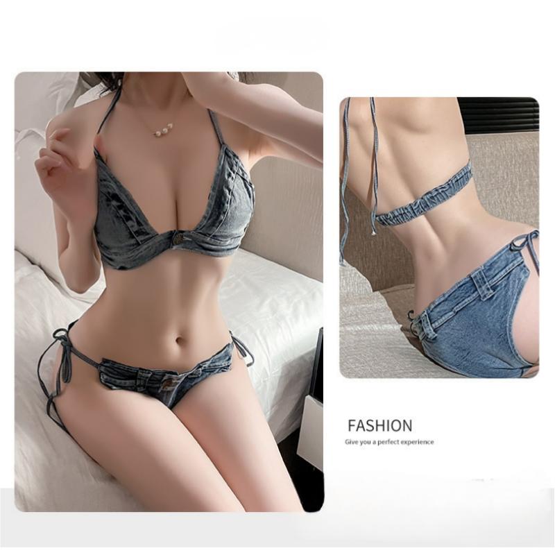Denim Love Lace-Up Bikini Set - image 8