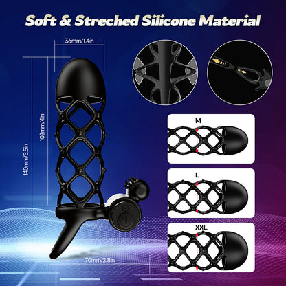 5'' Adjustable 10-Mode Vibrating Penis Sleeve - image 8