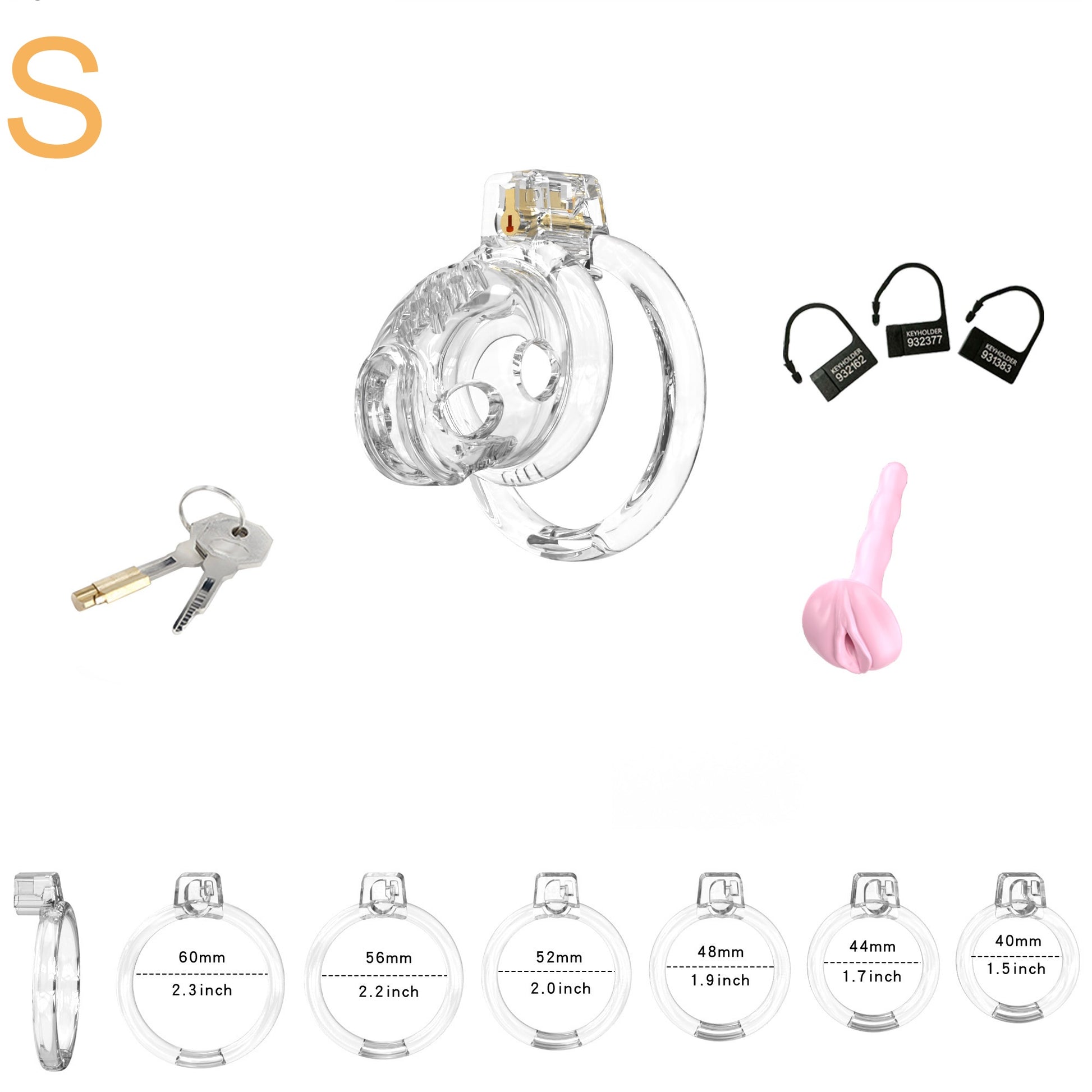 Elastic Male Chastity Cage - Clear - S - image 3