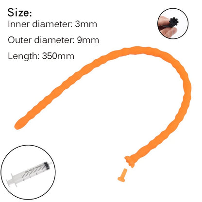  Silicone Hollow Urethra Sound To Stimulate The Plunger Masturbation - Orange-9mm-syringe - image 17