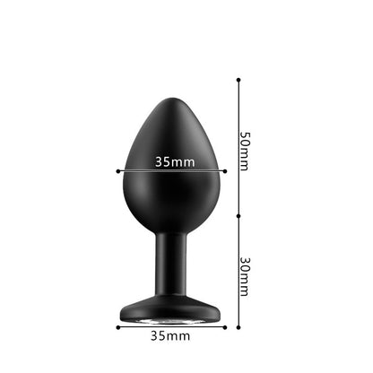 Crystal Diamond Anal Butt Plugs 3 Set - Medium Black - image 15
