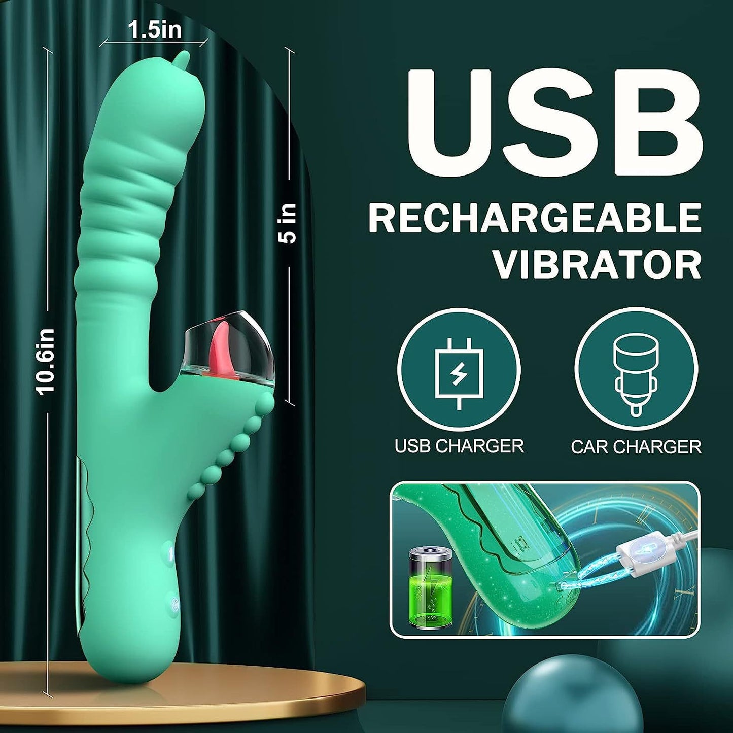 AirRush Thrusting and Licking Vibrator - image 7