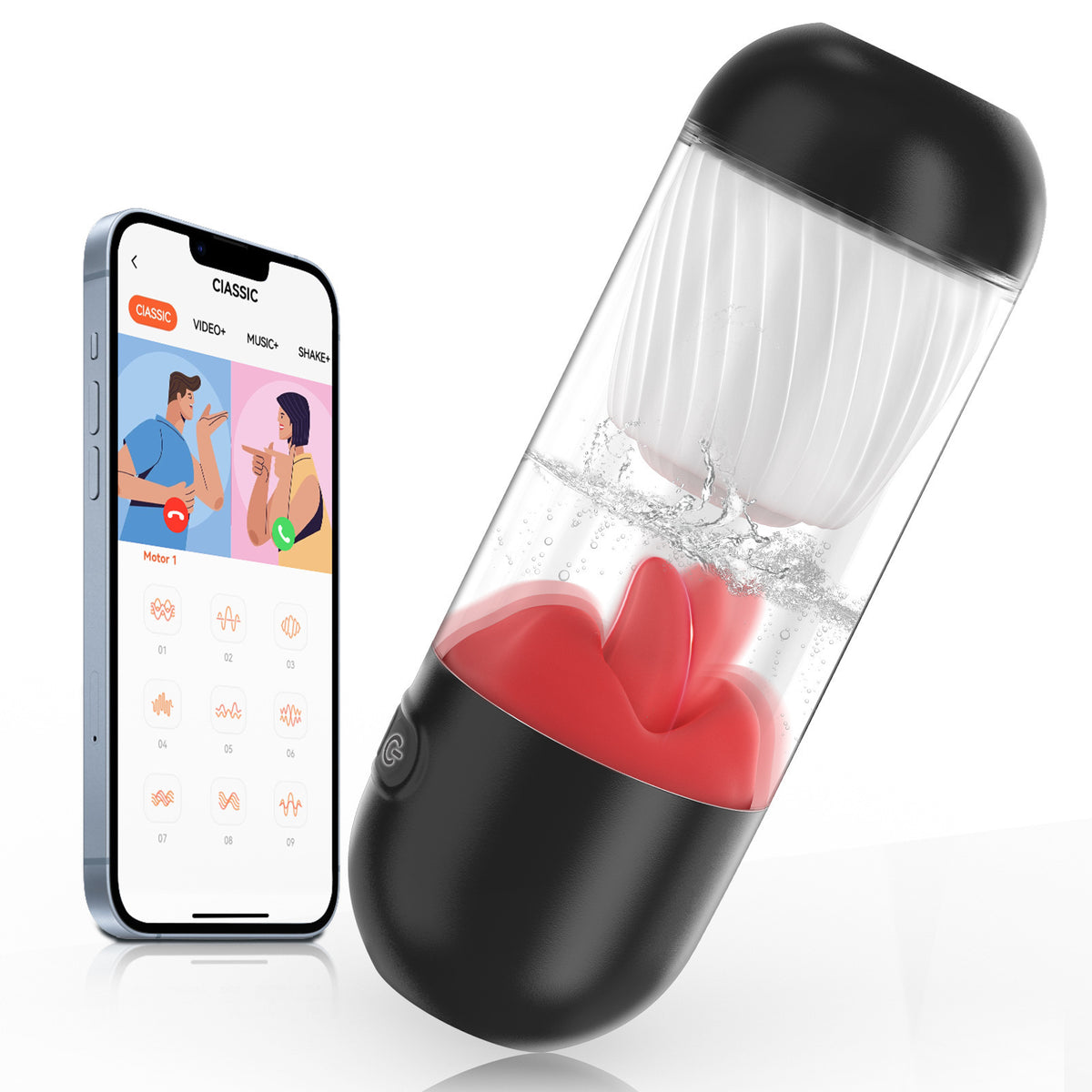 Smart Dual-Pleasure Male Masturbator with App Control - Black - image 10