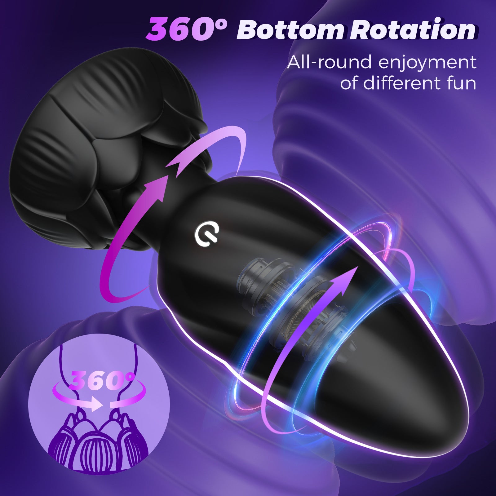 App Control Vibrating Rotating Silicone Butt Plug - image 3