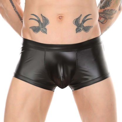 Sexy PU Leather Open Butt Thong Shorts Underwear - image 2