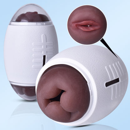 Football-Shaped Realistic Masturbator – Dual Ends for Versatile Stimulation - Coffee - image 3