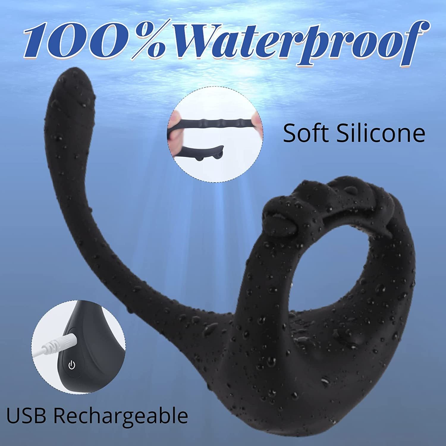 Vibrating Cock Ring With Prostate Masager - image 1