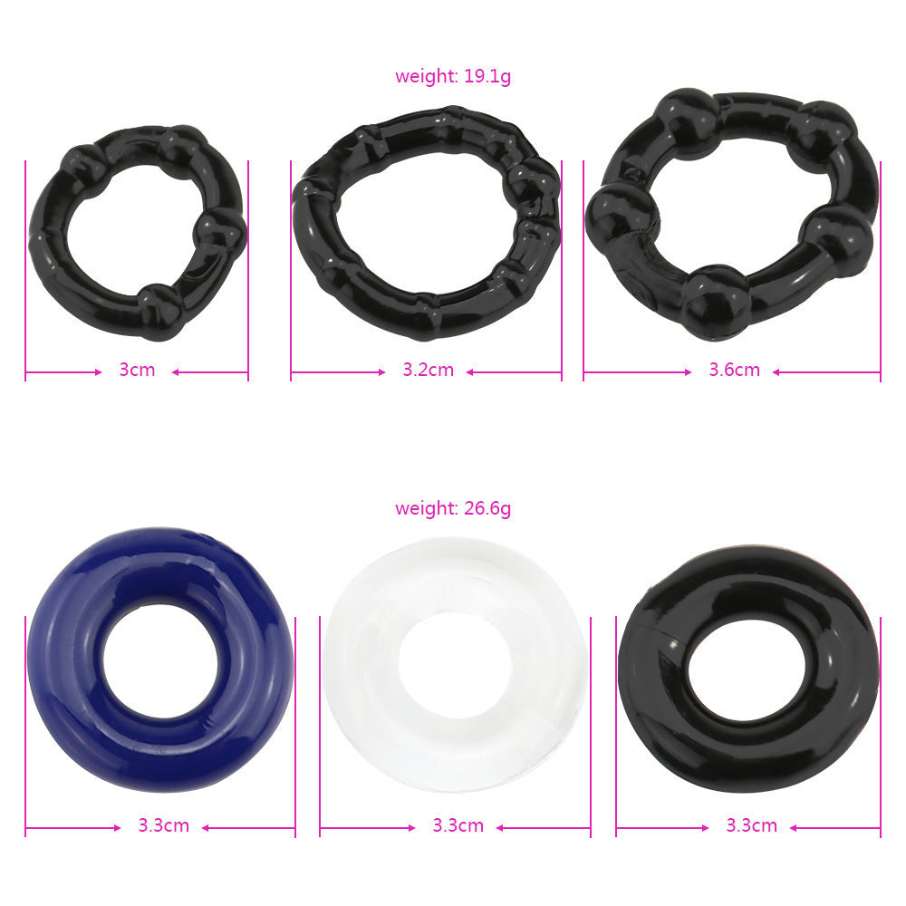 3 Ring Jelly Beaded Cock Ring Set - image 4
