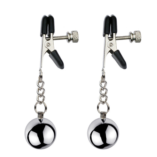 BDSM Silicone End Nipple Clamps Nipple Clips - Silver - image 0