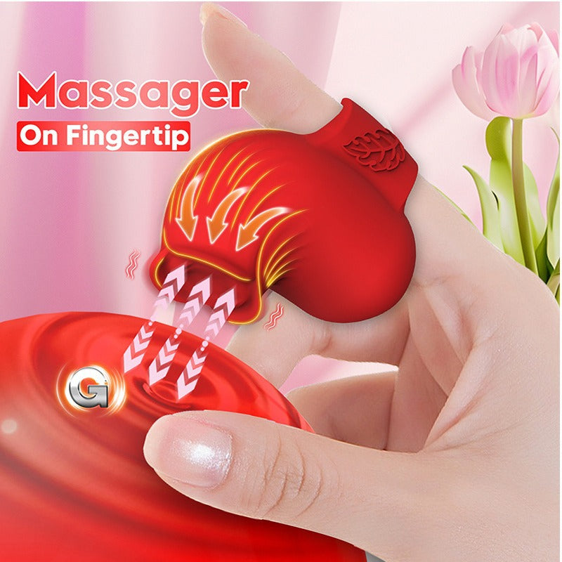 Rose Toy Finger Wearable Vibrator for Women patting Egg Clitoris Stimulator - image 2