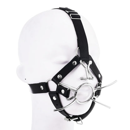 Metal Spider Ring Gag With Head Slave Harness Nose Hook Flirting Mouth Gags - image 2
