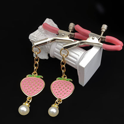 Cute Strawberry Nipple Clamps With Adjustable Dual Clip Design - image 7