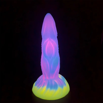7.28'' Fantasy Lights Up Dildo With Multi-texture Design & Glow-in-the-dark Effect - image 0