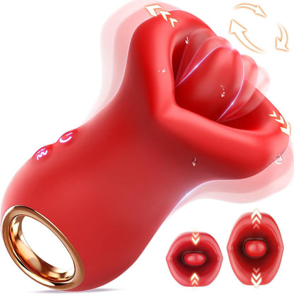 360° Triple-Action Rose Vibrator - Red - image 4