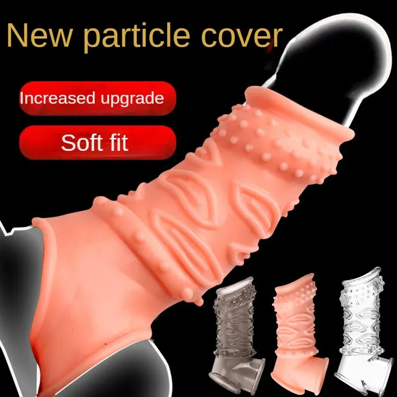 Male Reusable Penis Sleeve Delay Ejaculation Stronger Erection Penis Extender - image 0