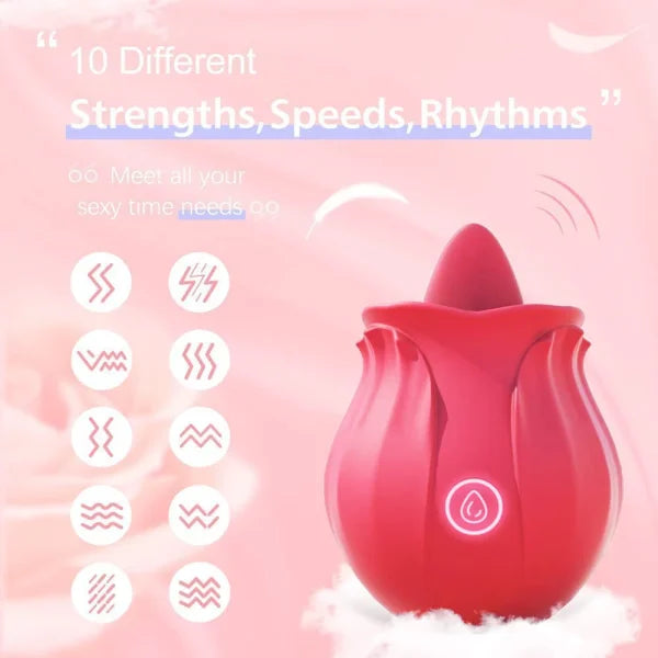 Rosebud Toy – 10 Tongue Licking Vibrator - image 1