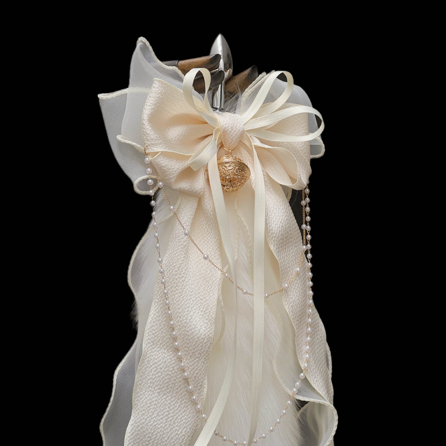 Luxury Fox Tail Plug Set – 15.7" Plush Tail With Pearl Chain & Interchangeable Plug Heads - image 12