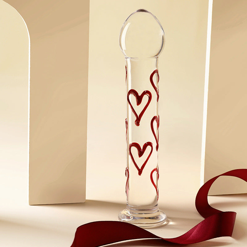 Luxury Glass Dildo with Red Heart Tip – G-Spot & Anal Pleasure Toy - image 2