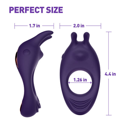 9 Vibrating Rabbit Purple Cock Ring - image 4