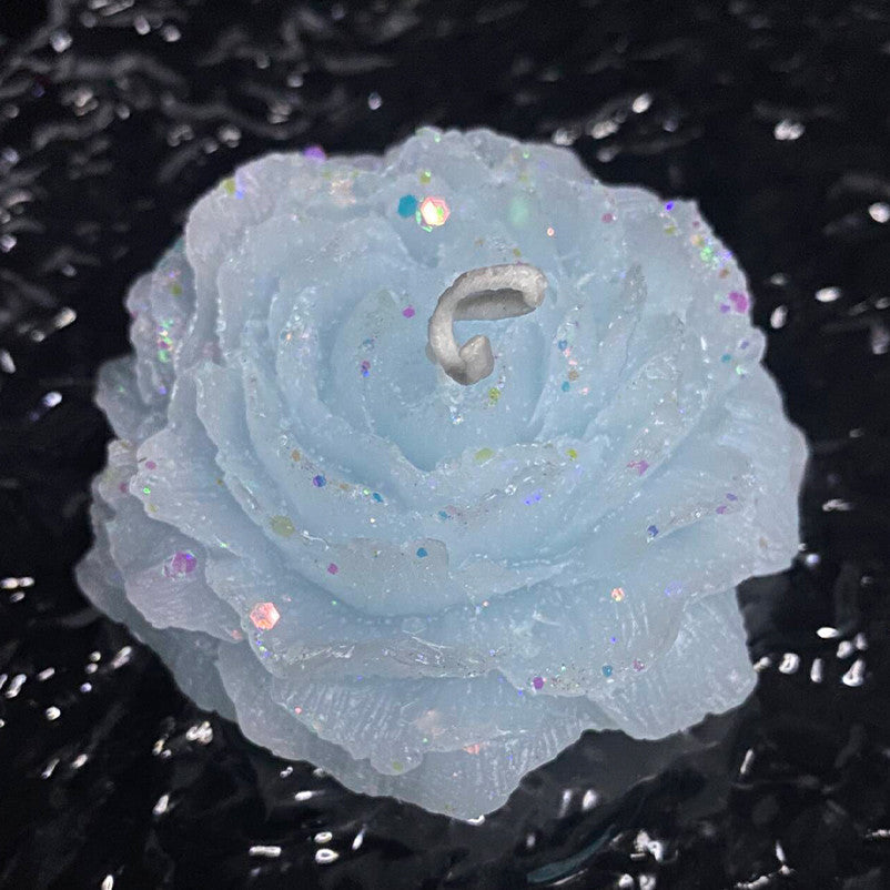 Sensual Floral Wax Candle – Low-temperature And Skin-friendly - Light Blue - image 0