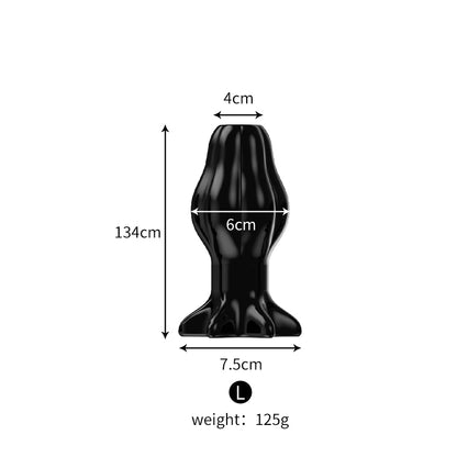 BlossomGrip TPE Anal Plug - Black - L - image 6