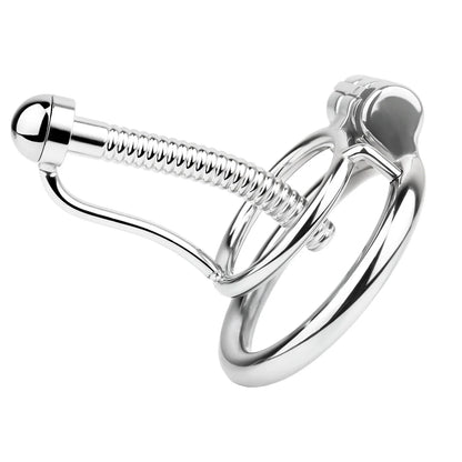 Metal stainless steel horse's eye stick anti-escape inverted chastity cage can urinate with urine blocking sex toys - image 1