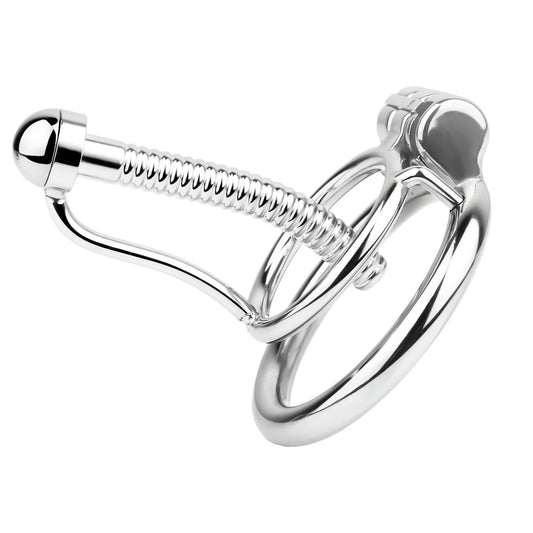 Metal stainless steel horse's eye stick anti-escape inverted chastity cage can urinate with urine blocking sex toys - image 1