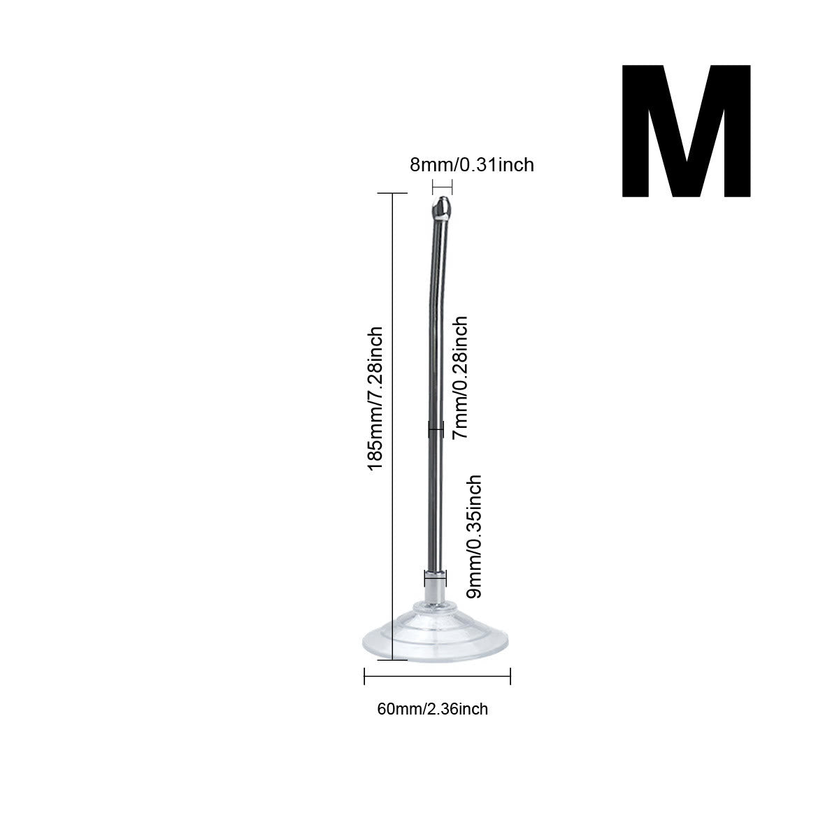 Stainless Steel Urethral Sound with Suction Bottom - 8mm - image 5