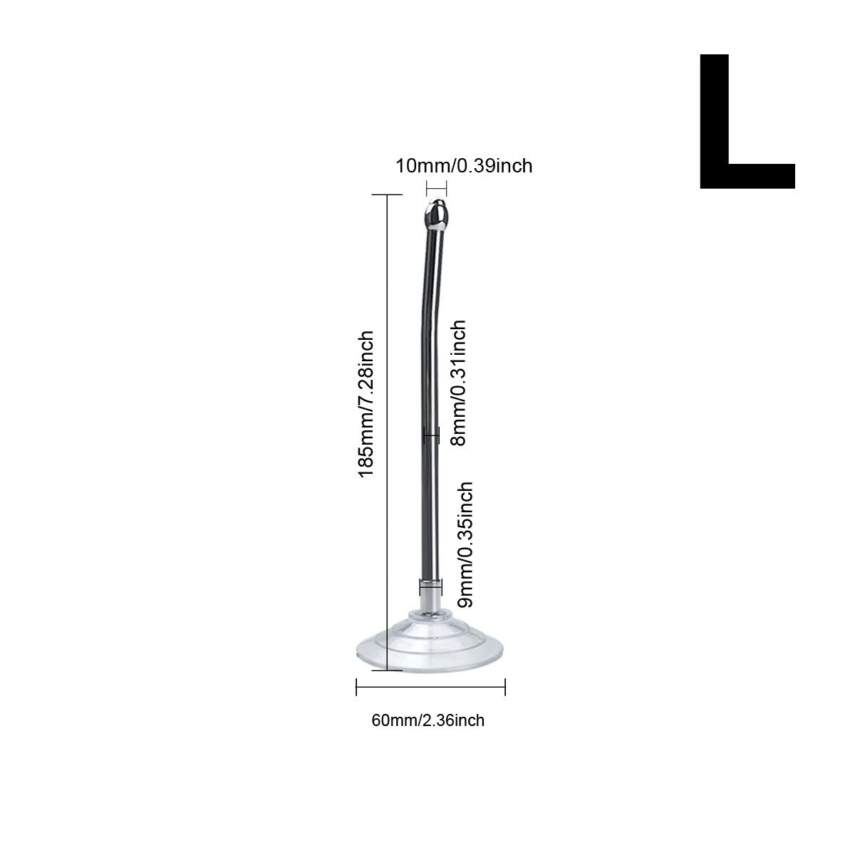 Stainless Steel Urethral Sound with Suction Bottom - 10mm - image 7