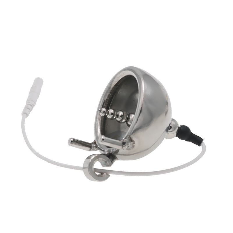 Stainless Steel Locking Chastity Cage with Urethral Tube (40mm–50mm Rings) - image 4