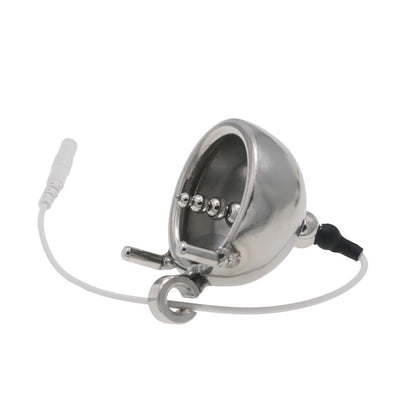 Stainless Steel Locking Chastity Cage with Urethral Tube (40mm–50mm Rings) - image 4