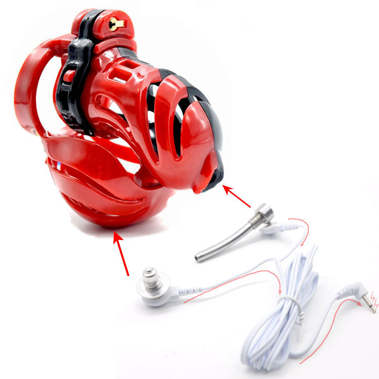 The Vortex Full Cock and Ball Electro Stim Cock Cage Chastity - Electro - Red - Diameter 50mm - image 0