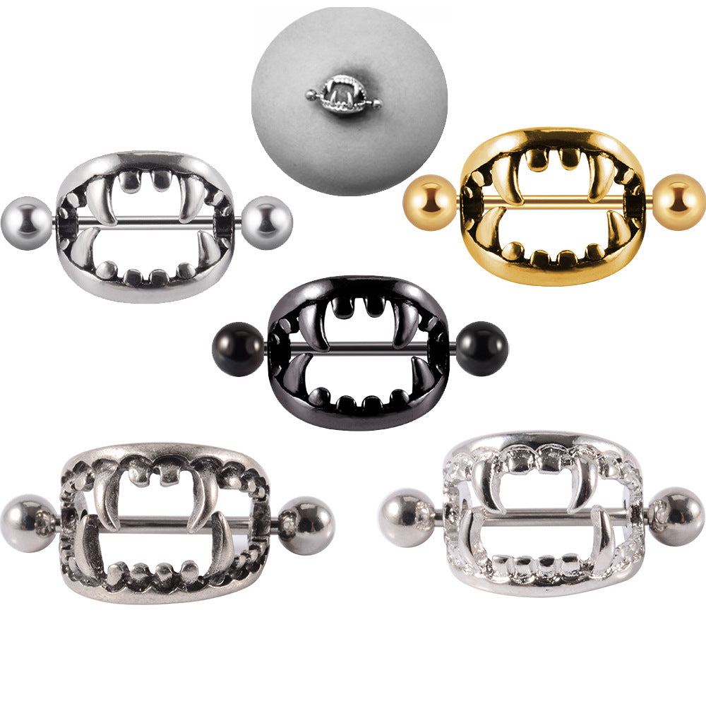 Beast Mouth Fang Nipple Piercing Jewelry Ring - image 0