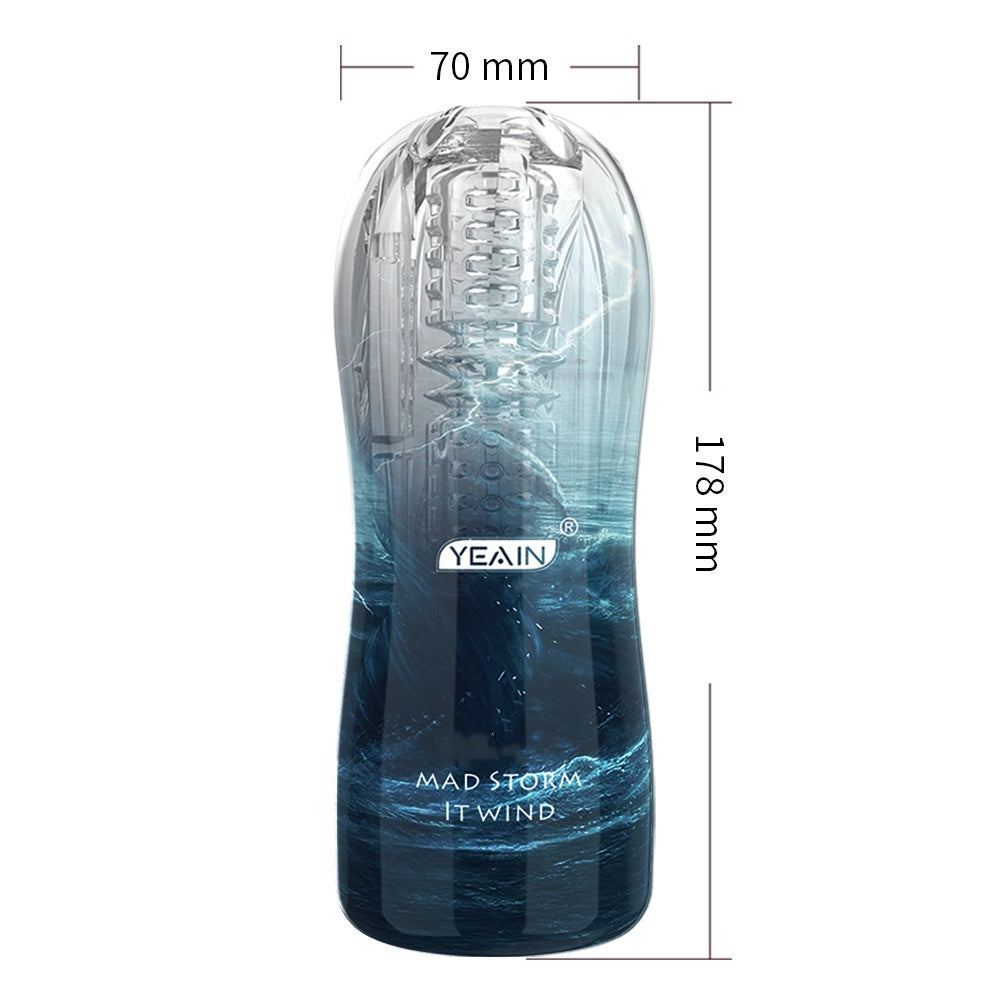 Male Masturbator Cup Soft Silicone Massager for Men Toys-Blue With Vibrations - image 15