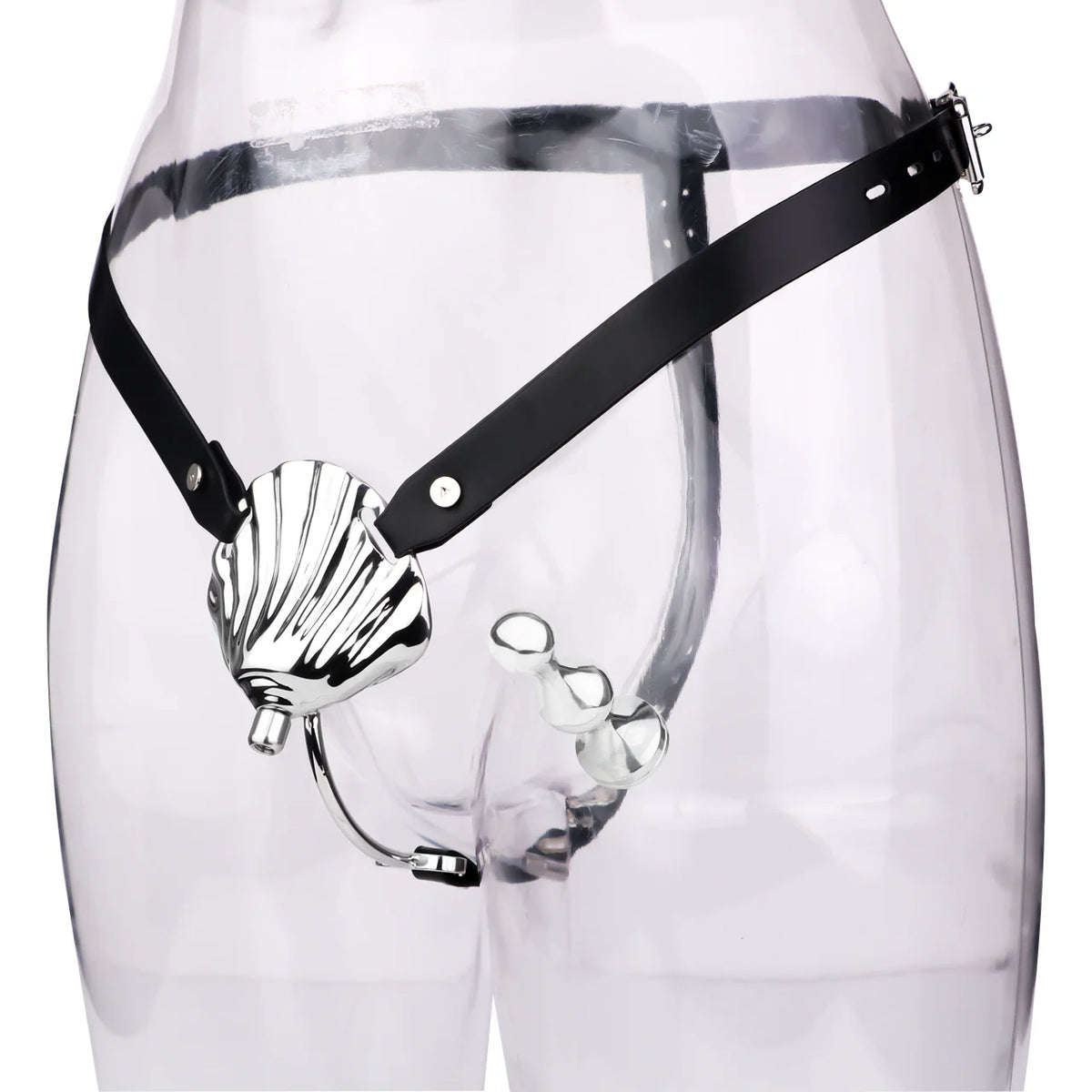 Sexy Shell Chastity Belt with Anal Plug and Urethral Catheter - image 2