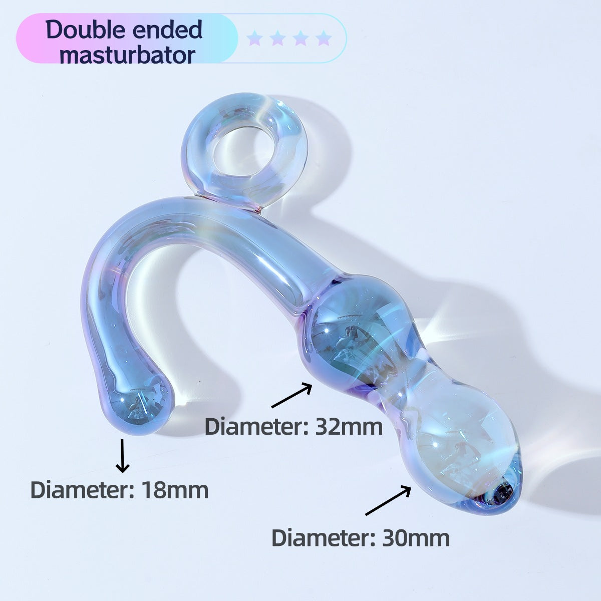 Glass Pull-Ring Anal Beads & Crystal Dildo - image 5