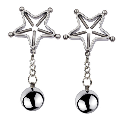 BDSM Star Shape Nipple Clamps Nipple Clips - Silver - image 0