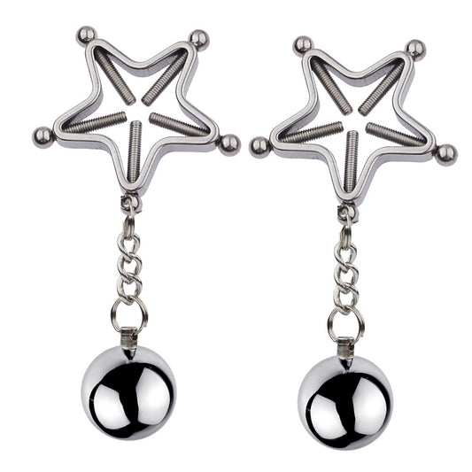 BDSM Star Shape Nipple Clamps Nipple Clips - Silver - image 0