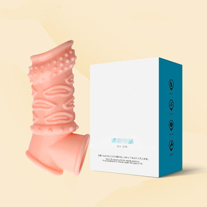 Male Reusable Penis Sleeve Delay Ejaculation Stronger Erection Penis Extender - Beige - C - image 4