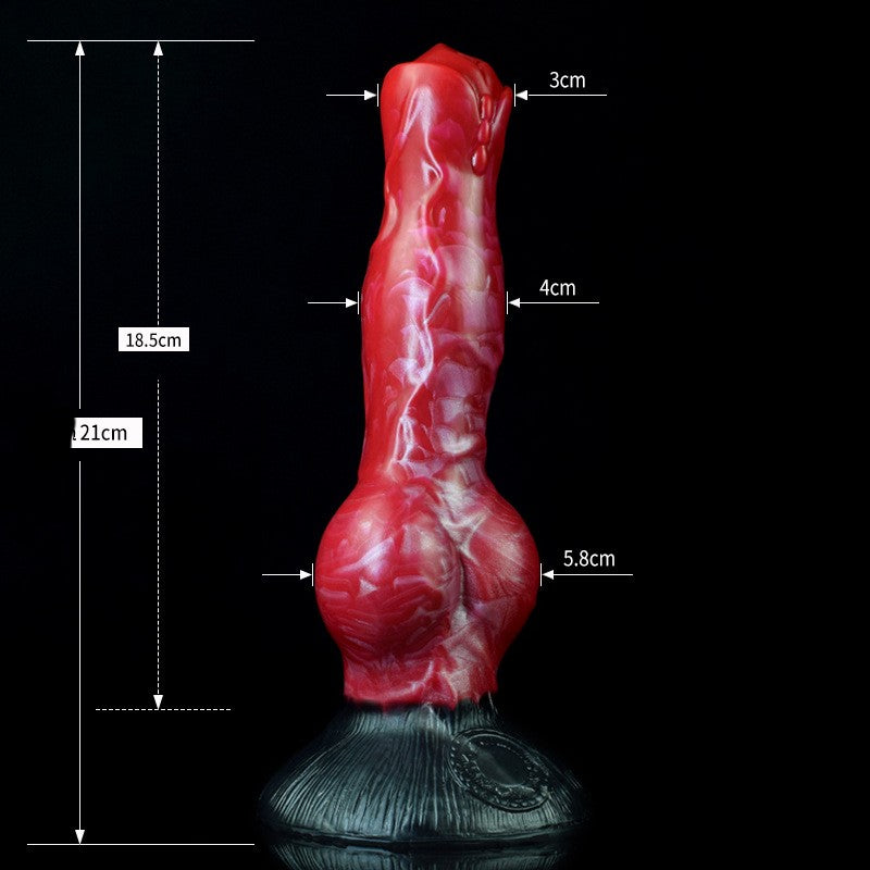 Fantasy Silicone Animal Penis - Red Black - image 12
