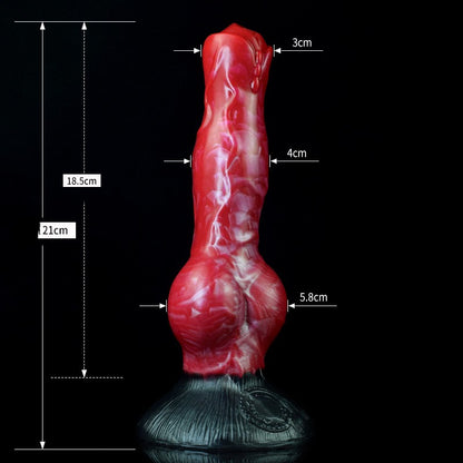 Fantasy Silicone Animal Penis - Red Black - image 12