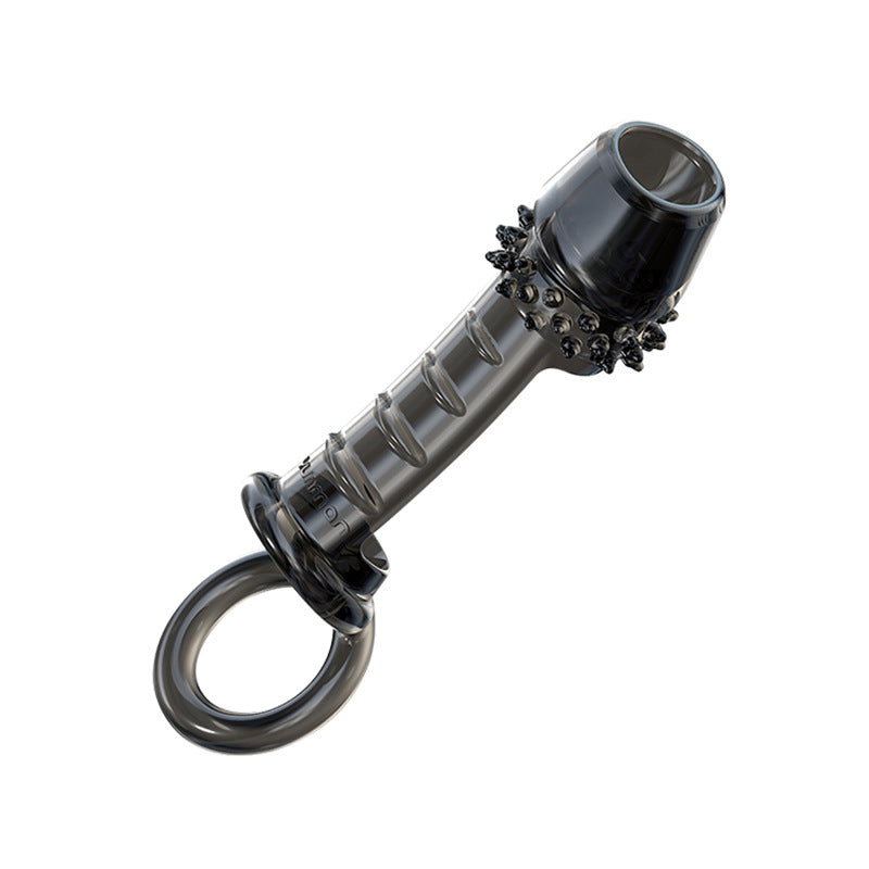 Reusable Silicone Cock Sleeve Dick Enlargement Delay Ejaculation Lasting Toys - Open end - image 5