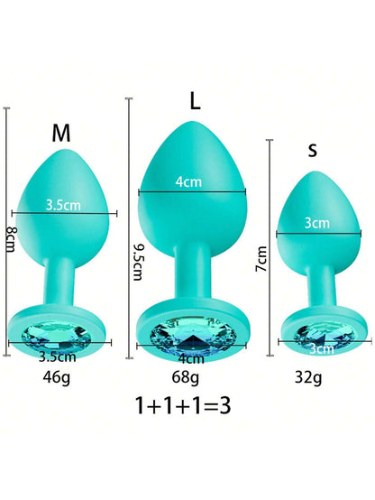Crystal Diamond Anal Butt Plugs 3 Set - image 14