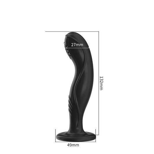 Tri-Color Silicone Butt Plug - Black - M - image 0