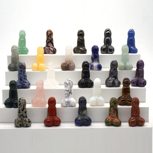 Mini Crystal Dildo - Rose Quartz/Amethyst Sacred Charm - 1 inch - image 0