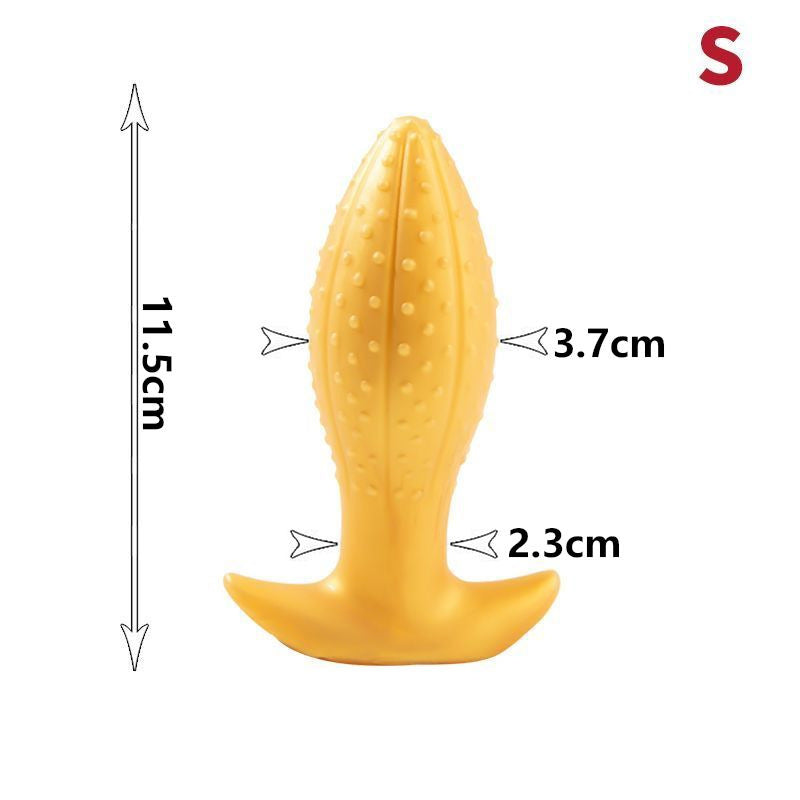 Glowing Oval Beads Anal Plug - Gold - S - image 9