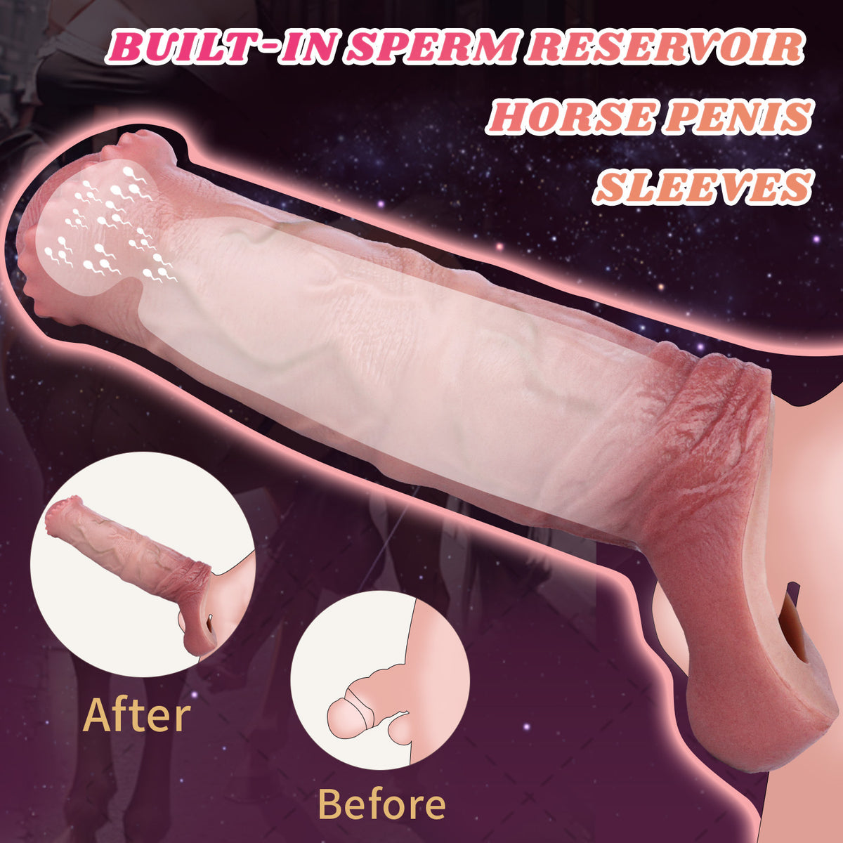 Realistic Penis Sleeve Extender With Secure Scrotum Ring - image 6